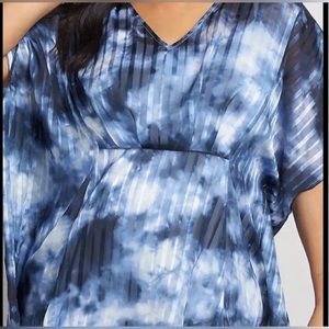Lane Bryant Women’s Shadow-Stripe Kimono Top Navy/White - Size 18/20
